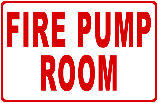 Fire Pump Room Sign