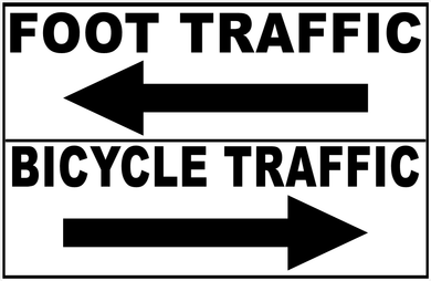 Foot Traffic Bicycle Traffic With Directional Arrows