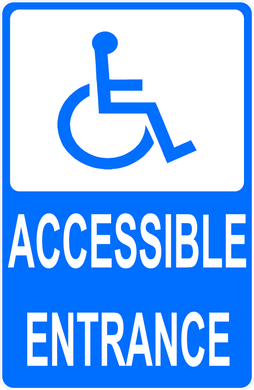 Handicapped Accessible Entrance with Optional Directional Arrow Sign