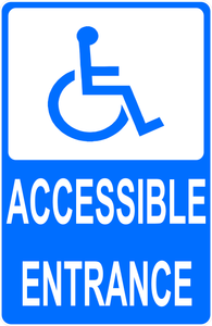 Accessible Entrance Sign with Optional Directional Arrow