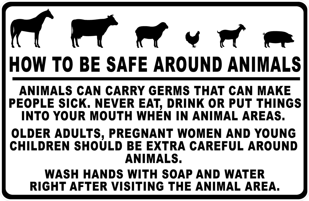 How To Be Safe Around Animals Sign