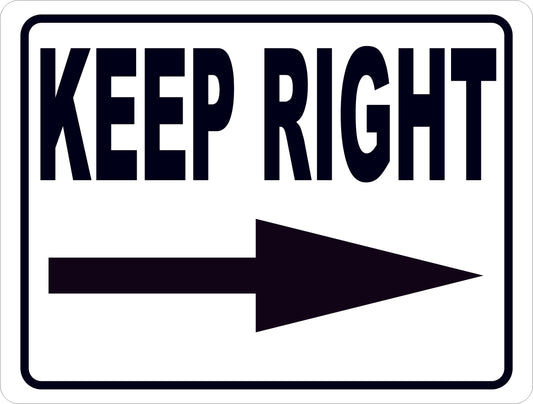 Keep Right Sign With Directional Arrow