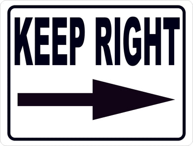 Keep Right Sign With Directional Arrow