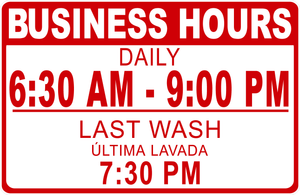 Custom Laundry Hours Sign PVC