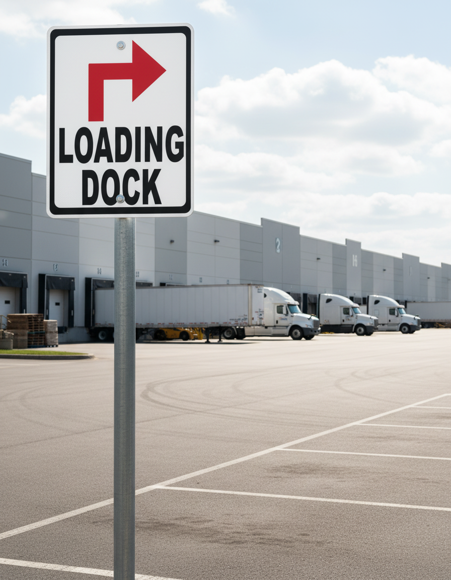 Loading Dock Sign with Right Arrow ala Graphics