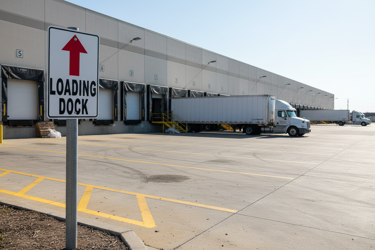 Loading Dock Closure Sign Loading Dock Sign with Directional Arrow – signs by salagraphics