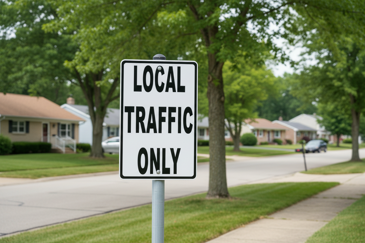 Local Traffic Only Sign by Sala Graphics