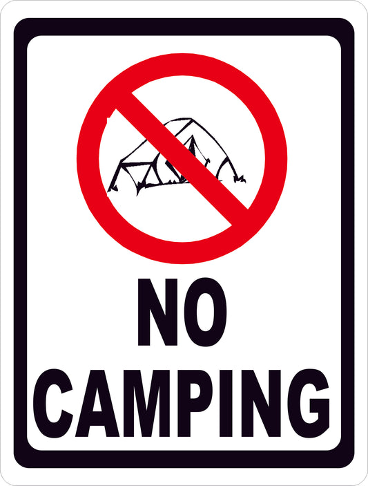 No Camping Sign
