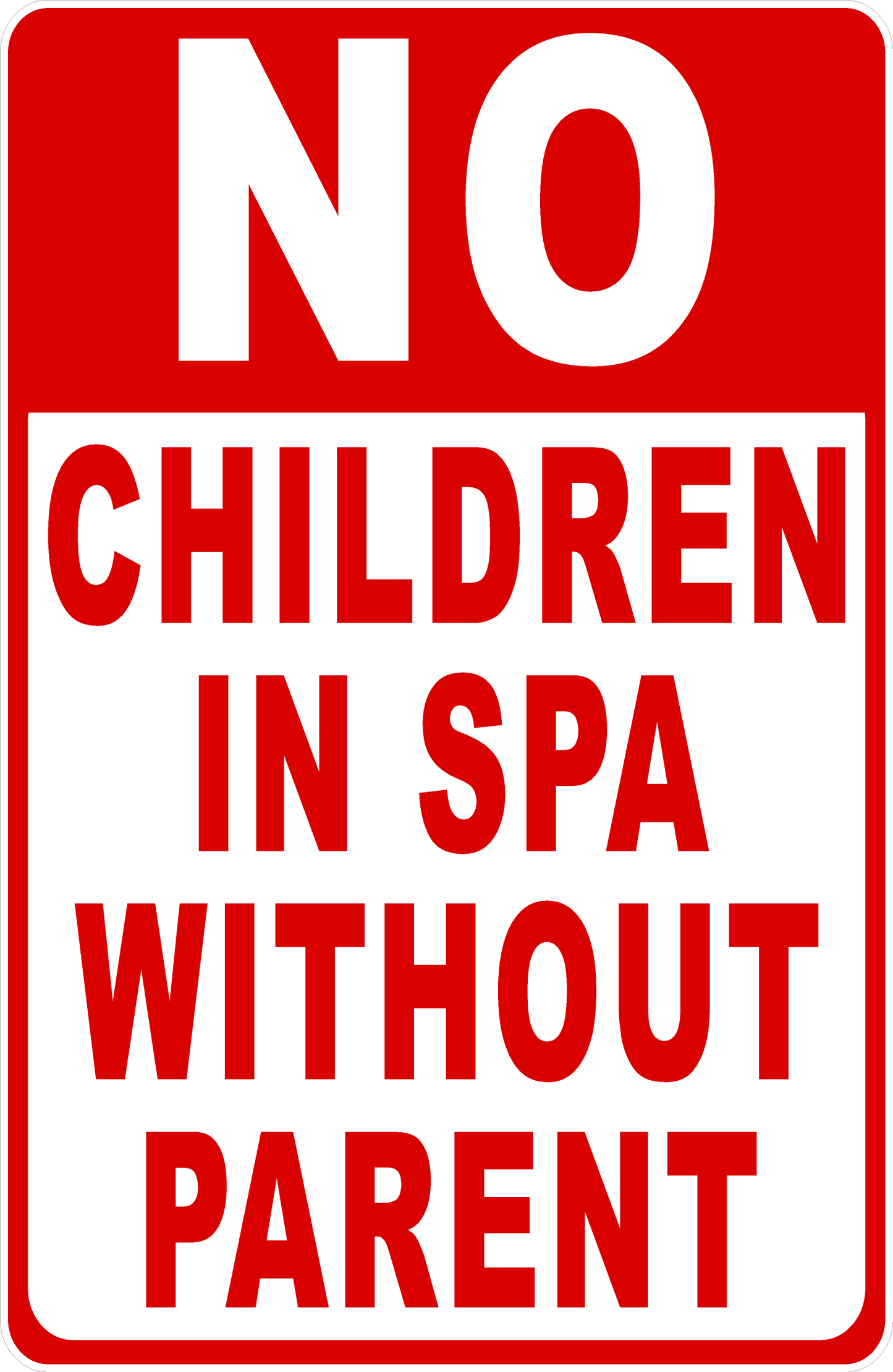 No Children in Spa without Parent Sign