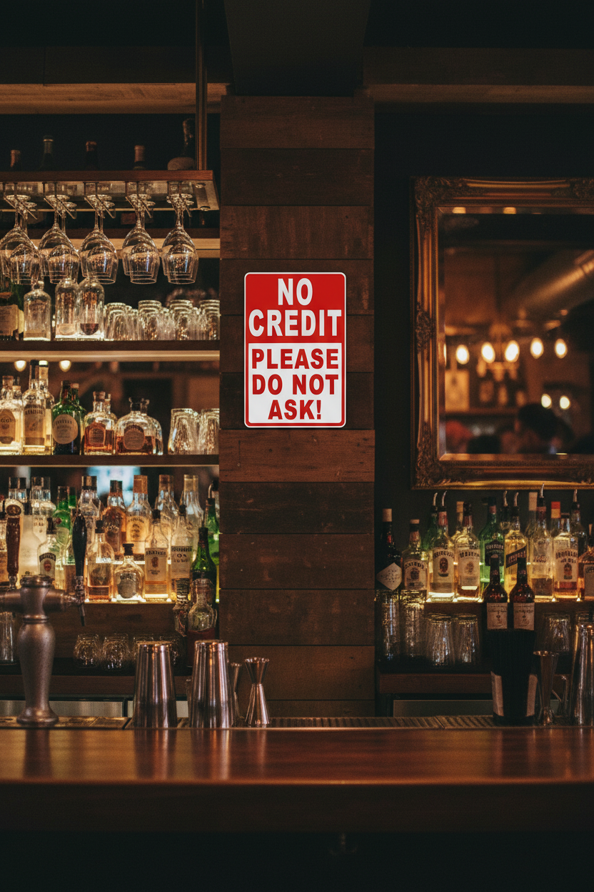 No Credit Please Do Not Ask Sign by Sala Graphics