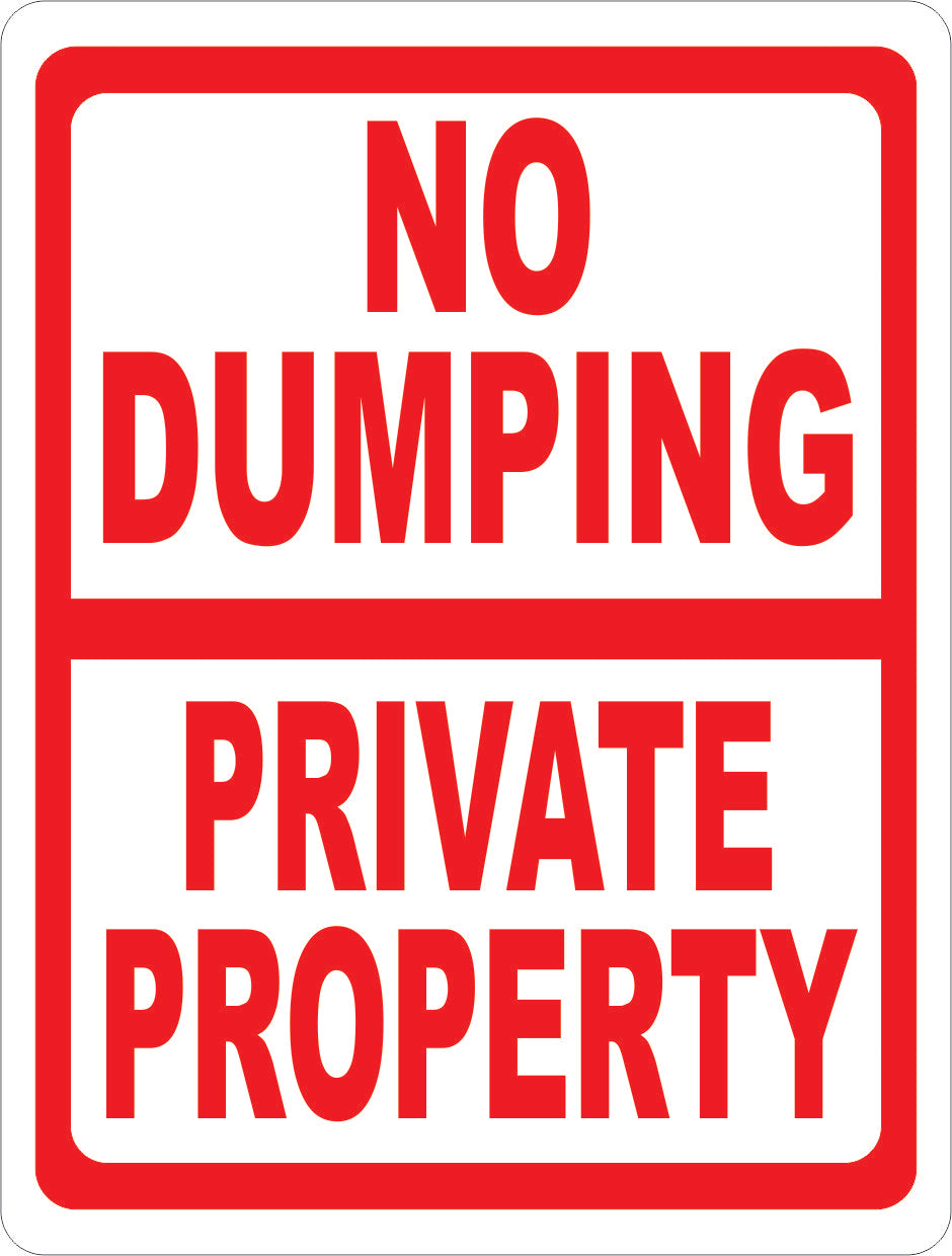 No Dumping Private Property Sign