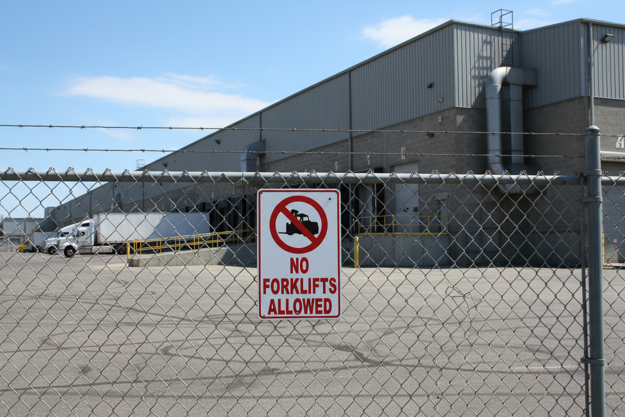 No Forklifts Allowed Sign by Sala Graphics