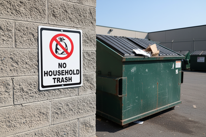 No Household Trash Sign by Sala Graphics