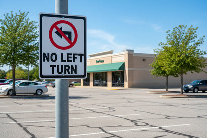 No Left Turn Sign by Sala Graphics