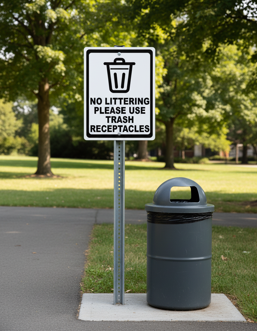 No littering sign by sala graphics