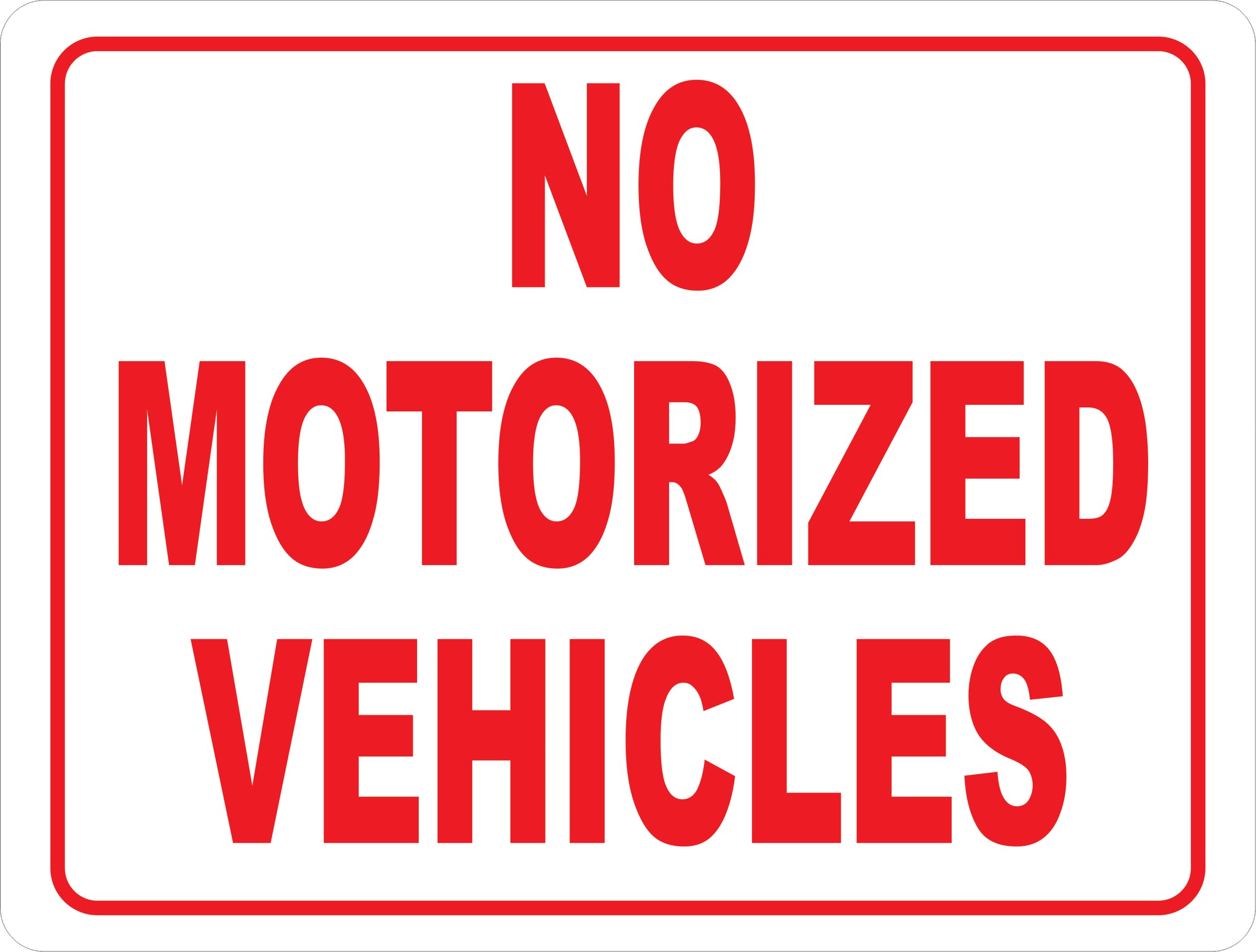 No Motorized Vehicles Sign – Signs by SalaGraphics