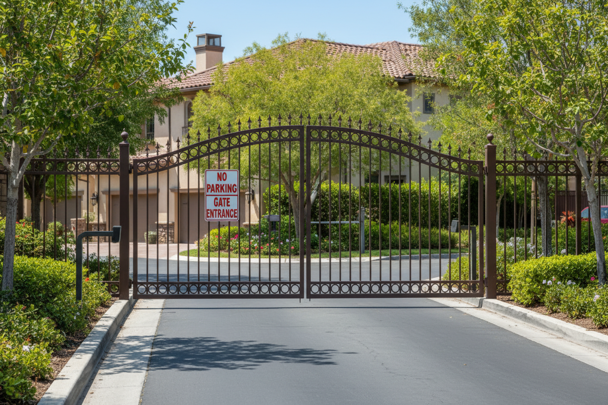 No Parking Gate Entrance Sign by Sala Graphics