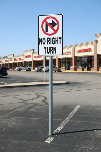 No Right Turn Sign by Sala Graphics
