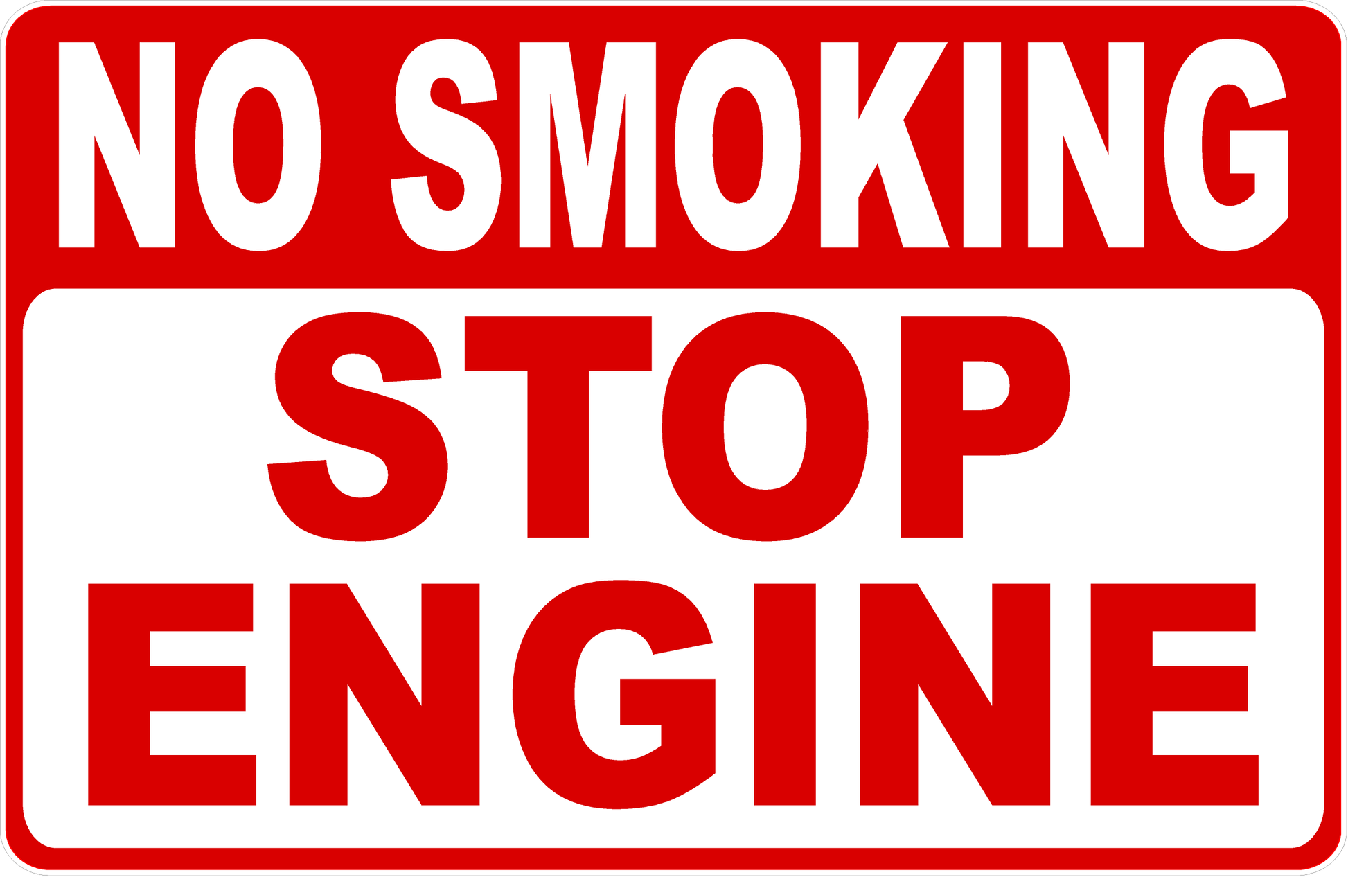 No Smoking Stop Engine Sign