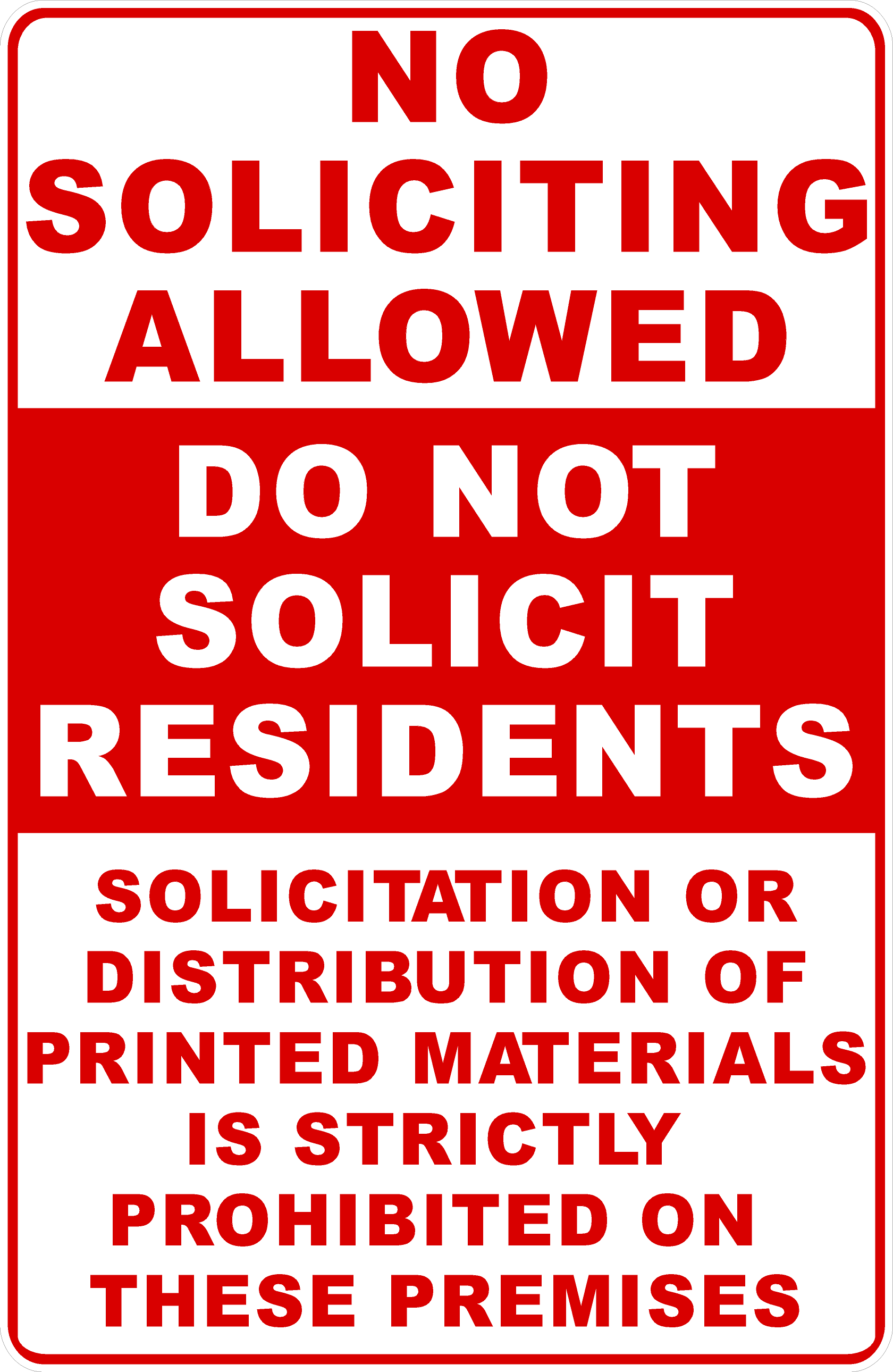 No Soliciting Allowed Do Not Solicit Residents Sign