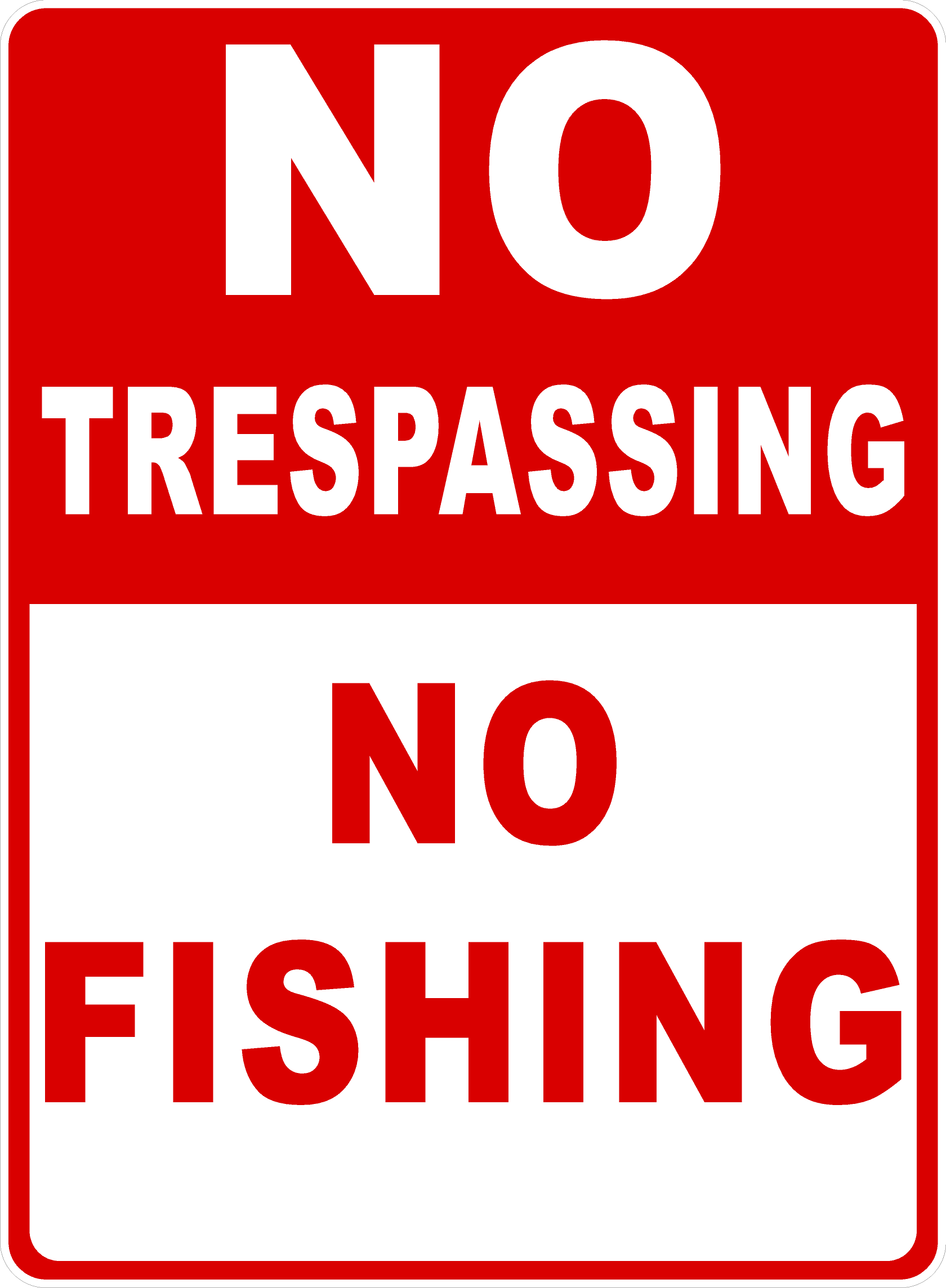 No Trespassing No Fishing Sign
