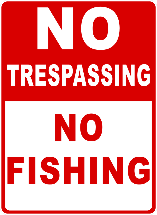 No Trespassing No Fishing Sign