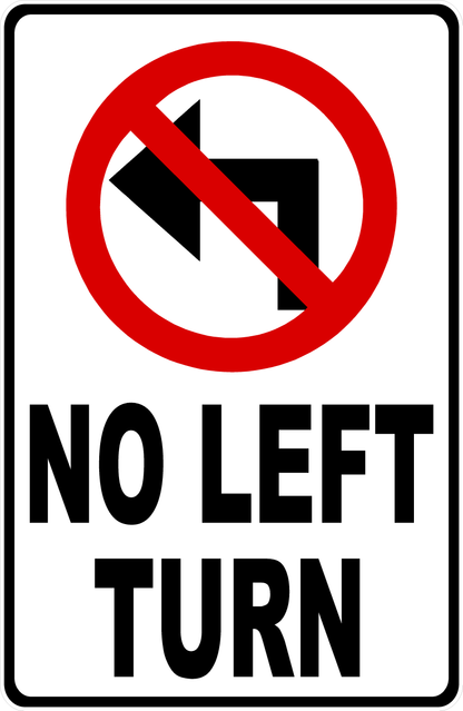 No Left Turn Sign