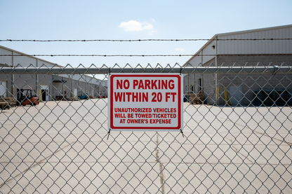 No Parking within 20 Feet Unauthorized Vehicles Towed Sign by Sala Graphics