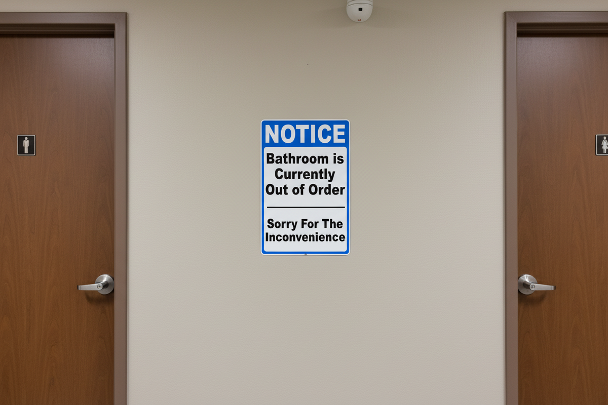 Notice Bathroom is Out of Order Sign – signs by salagraphics