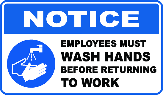 Notice Employees Must Wash Hands Before Returning to Work Decal Multi-Pack