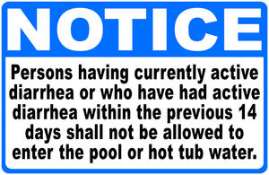 Notice Pool Diarrhea Rules Sign