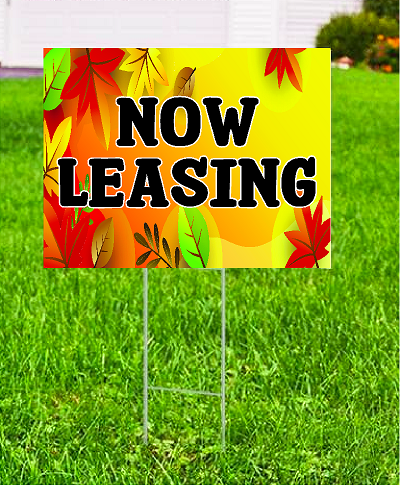 Now Leasing Corrugated Yard Sign