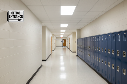 Office Entrance with Right Arrow Sign by Sala Graphics