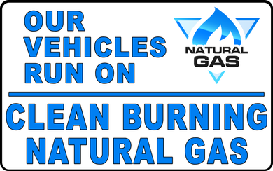 We Run on Natural Gas Fleet Vehicle Decal