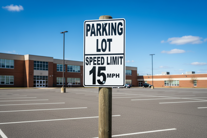 Parking Lot Speed Limit 15 MPH  Sign by Sala Graphics