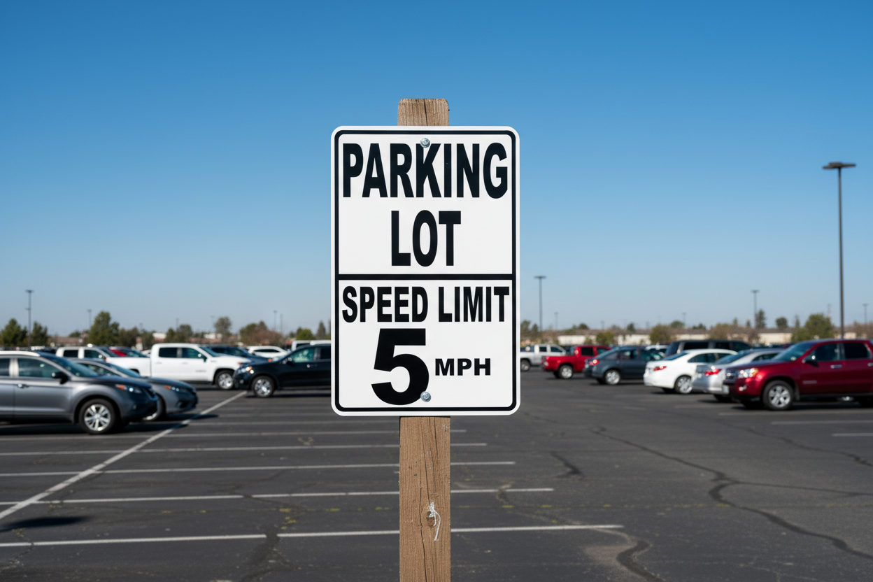 Parking Lot Speed Limit 5 MPH Sign by Sala Graphics
