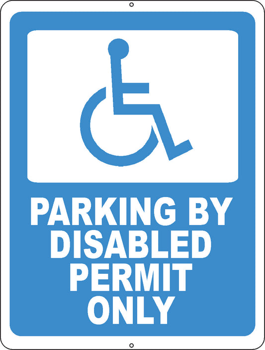 Parking by Disabled Permit Only Sign