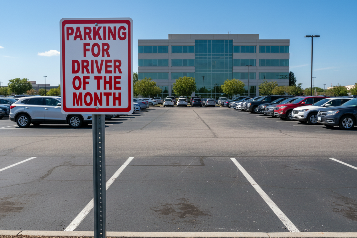 Parking for Driver of the Month Sign by Sala Graphics