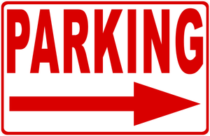 Parking Sign with Right Arrow 