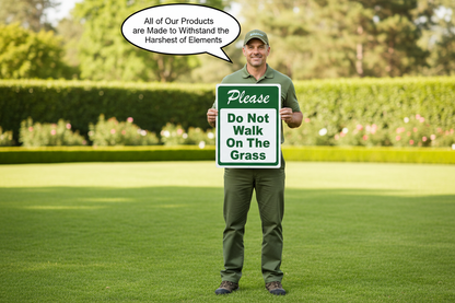 Please Do Not Walk on Grass Sign by SalaGraphics