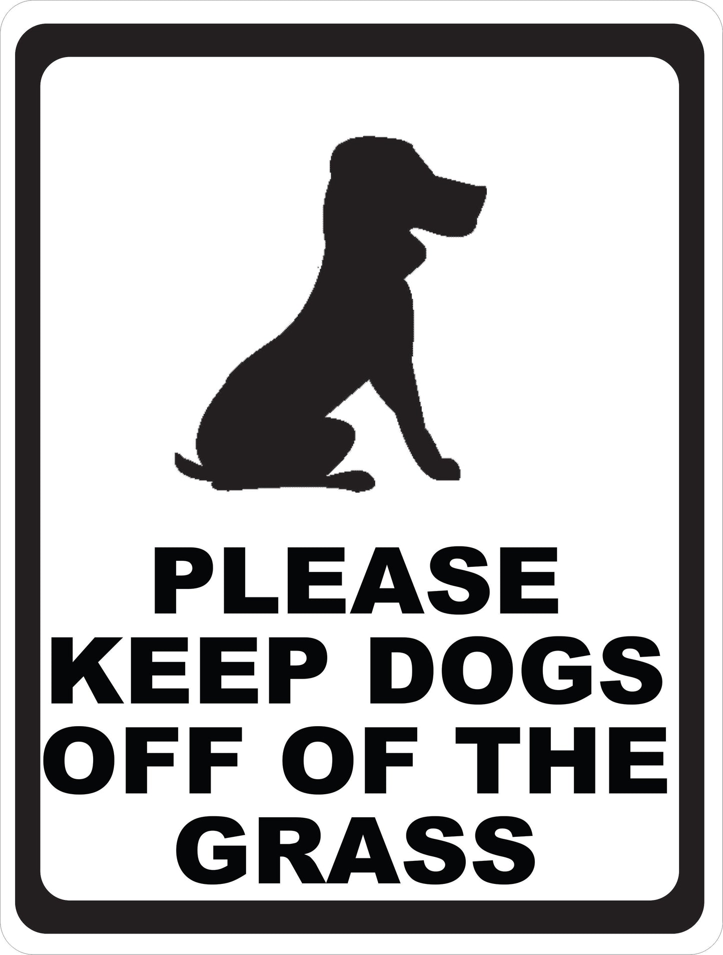 Please Keep Dogs Off of The Grass Sign