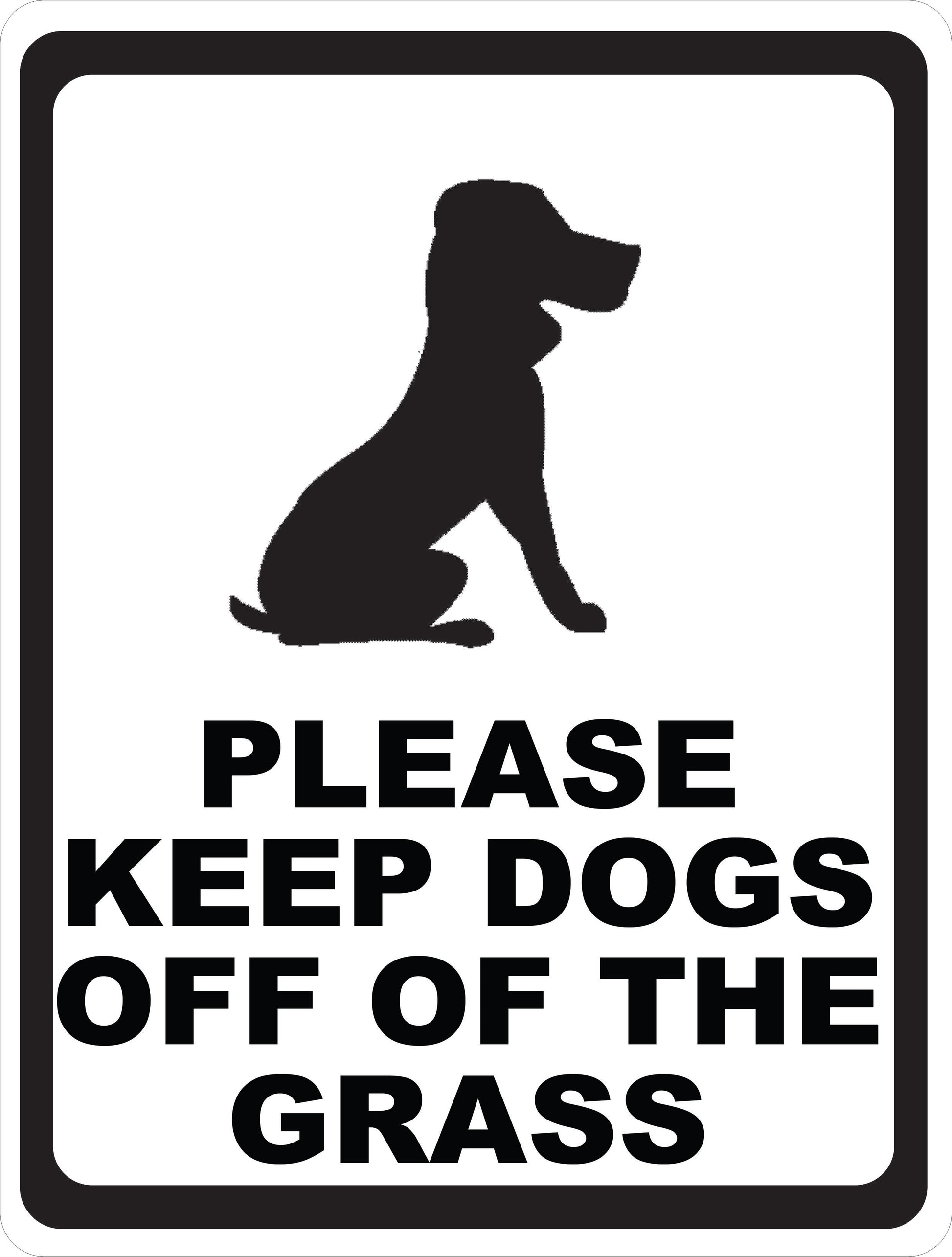 Please Keep Dogs Off of The Grass Sign