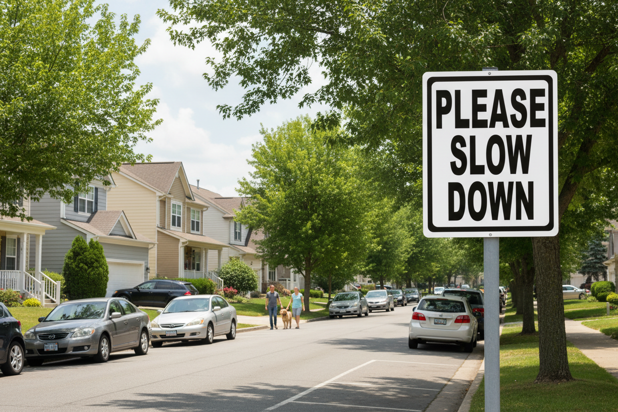 Please Slow Down Sign by Sala Graphics
