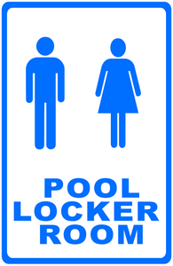 Pool Locker Room Sign