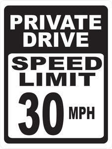 Private Drive Speed Limit (Your Choice) Sign