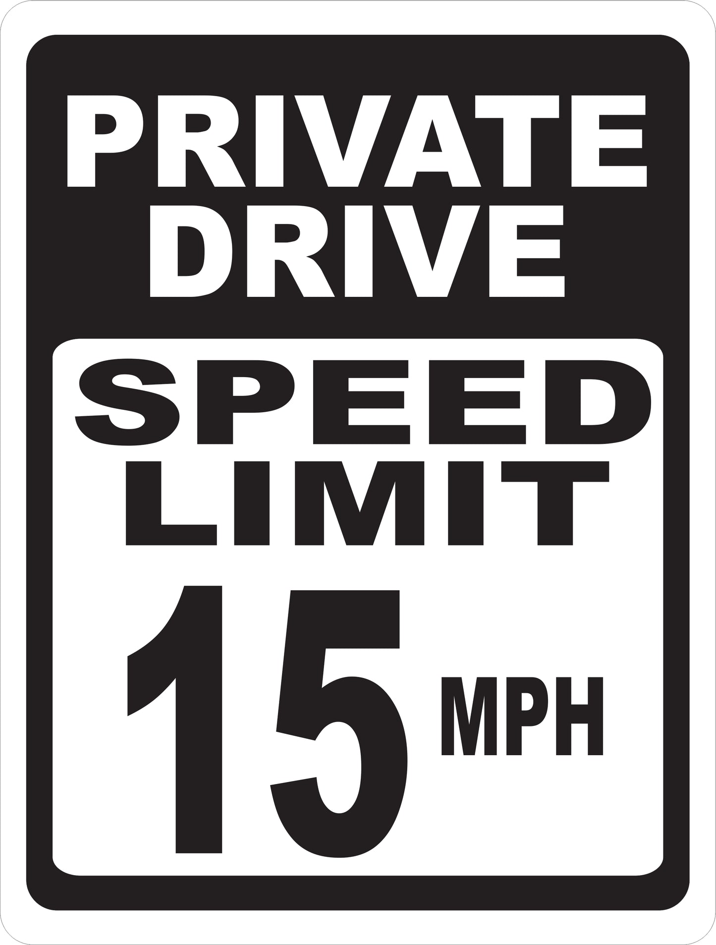 Private Drive Speed Limit (Your Choice) Sign