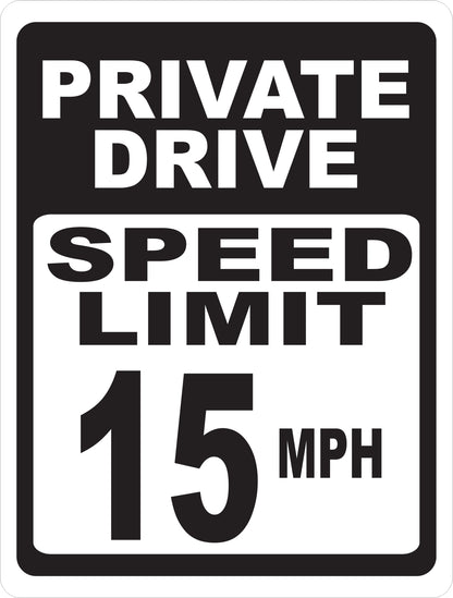 Private Drive Speed Limit (Your Choice) Sign
