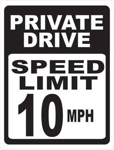 Private Drive Speed Limit (Your Choice) Sign