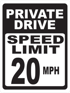 Private Drive Speed Limit (Your Choice) Sign