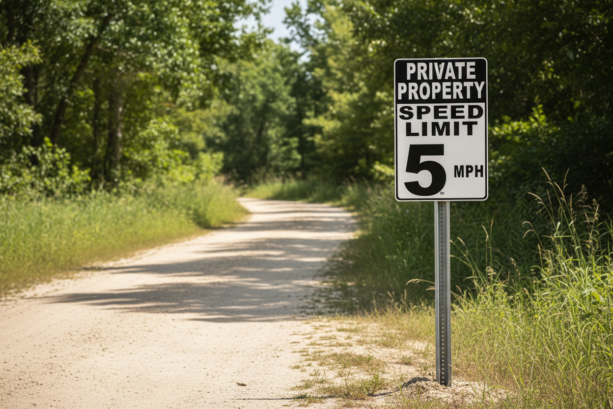 Private Property Speed Limit 5 MPH Sign by Sala Graphics